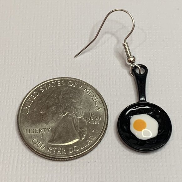 Egg Earrings, Funny Food Earrings, Gift Idea, Silly Food, Cooking Earring, Chef - Picture 4 of 4